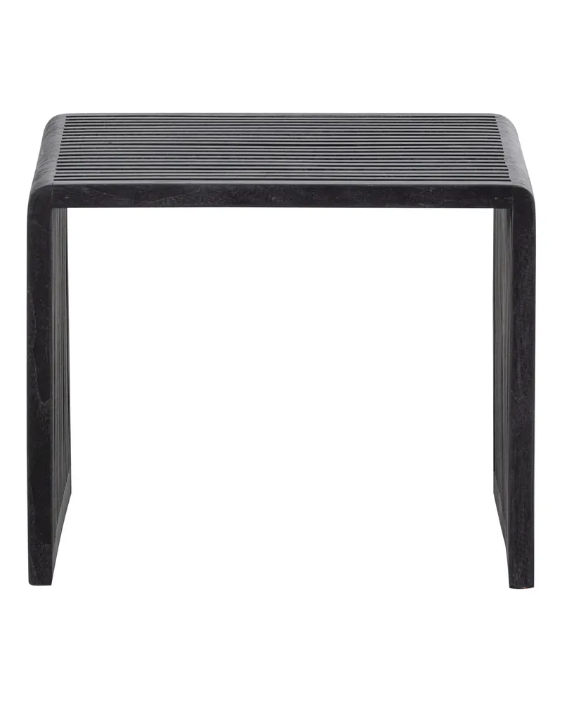 Willa Beistelltisch-Set aus recyceltem Teakholz, Schwarz, Ansicht 4