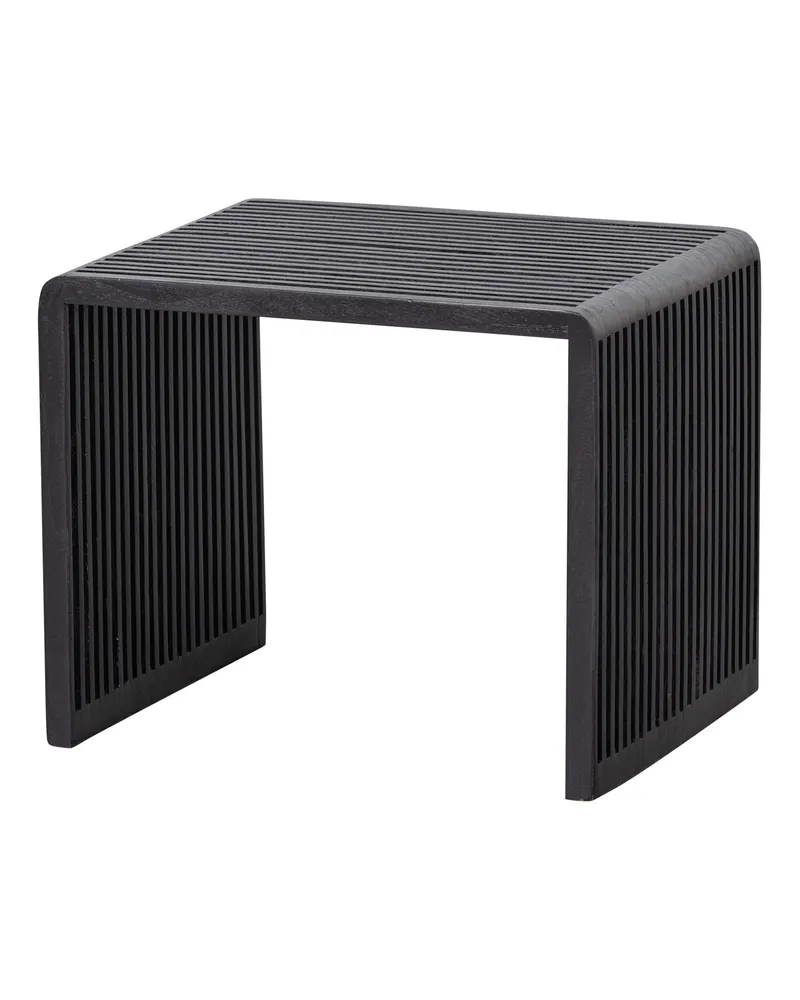 Willa Beistelltisch-Set aus recyceltem Teakholz, Schwarz, Ansicht 5