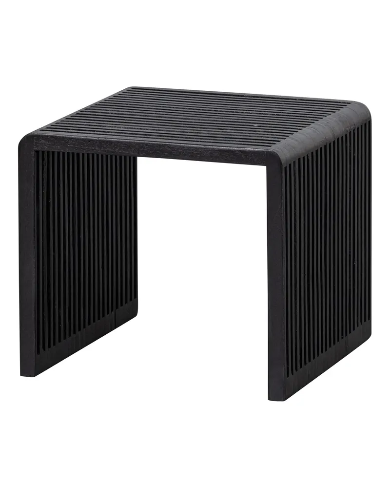 Willa Beistelltisch-Set aus recyceltem Teakholz, Schwarz, Ansicht 6