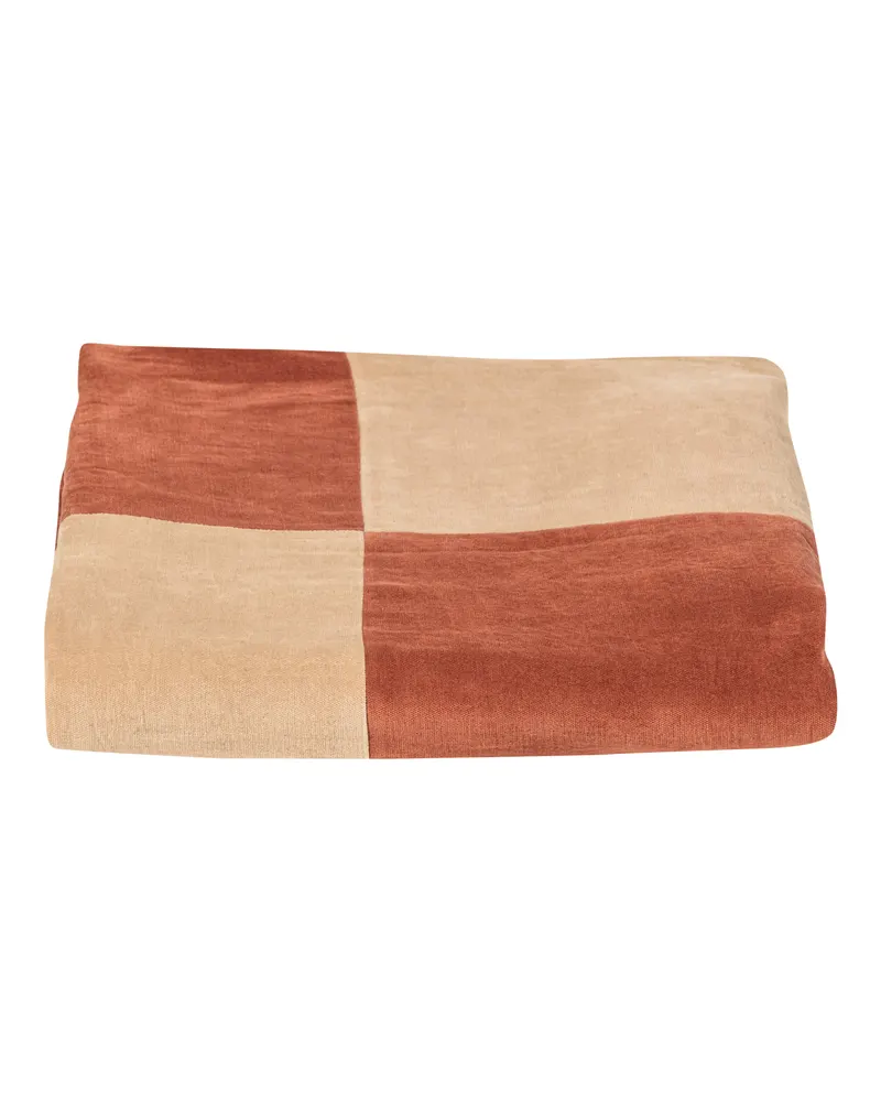 Zena Wohndecke aus Baumwolle, Rostbraun/beige, Ansicht 2