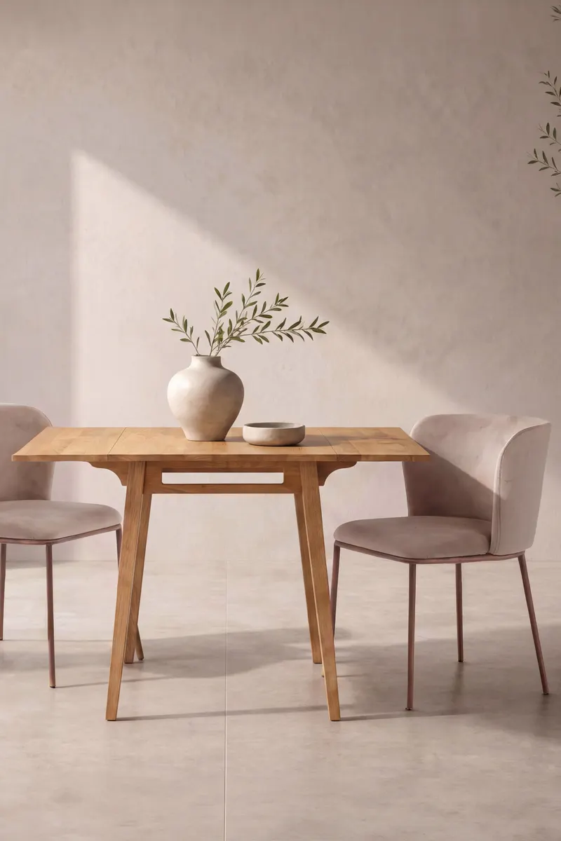 Yakidon kleiner Esstisch 60 × 60 cm mit Klappflügeln, im Wohnraum, Ansicht 1