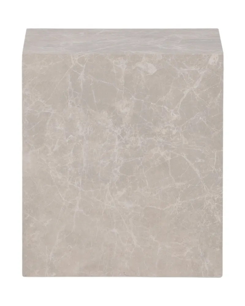 York eckiger Couchtisch in Blockform in 40 × 40 cm, Beige, Ansicht 1