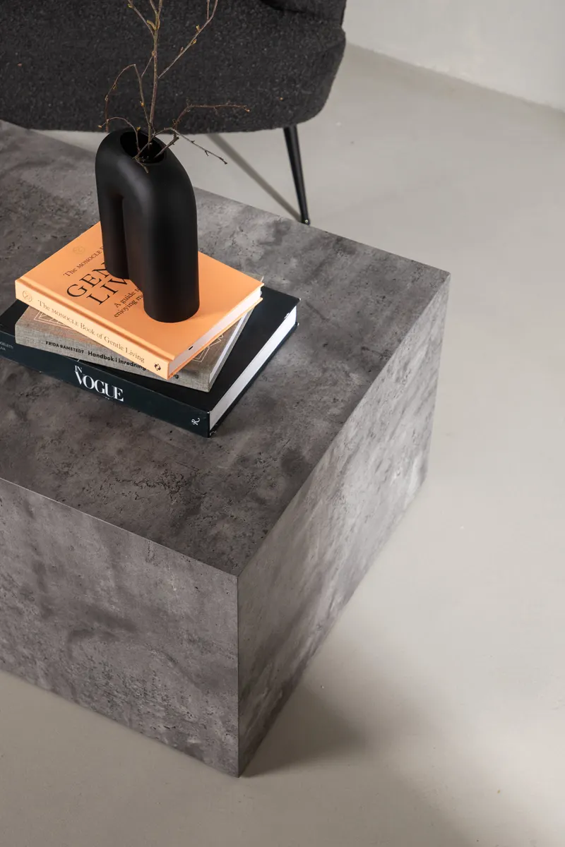 York eckiger Couchtisch in Blockform in 80 × 60 cm, Dunkelgrau, im Wohnraum, Ansicht 4