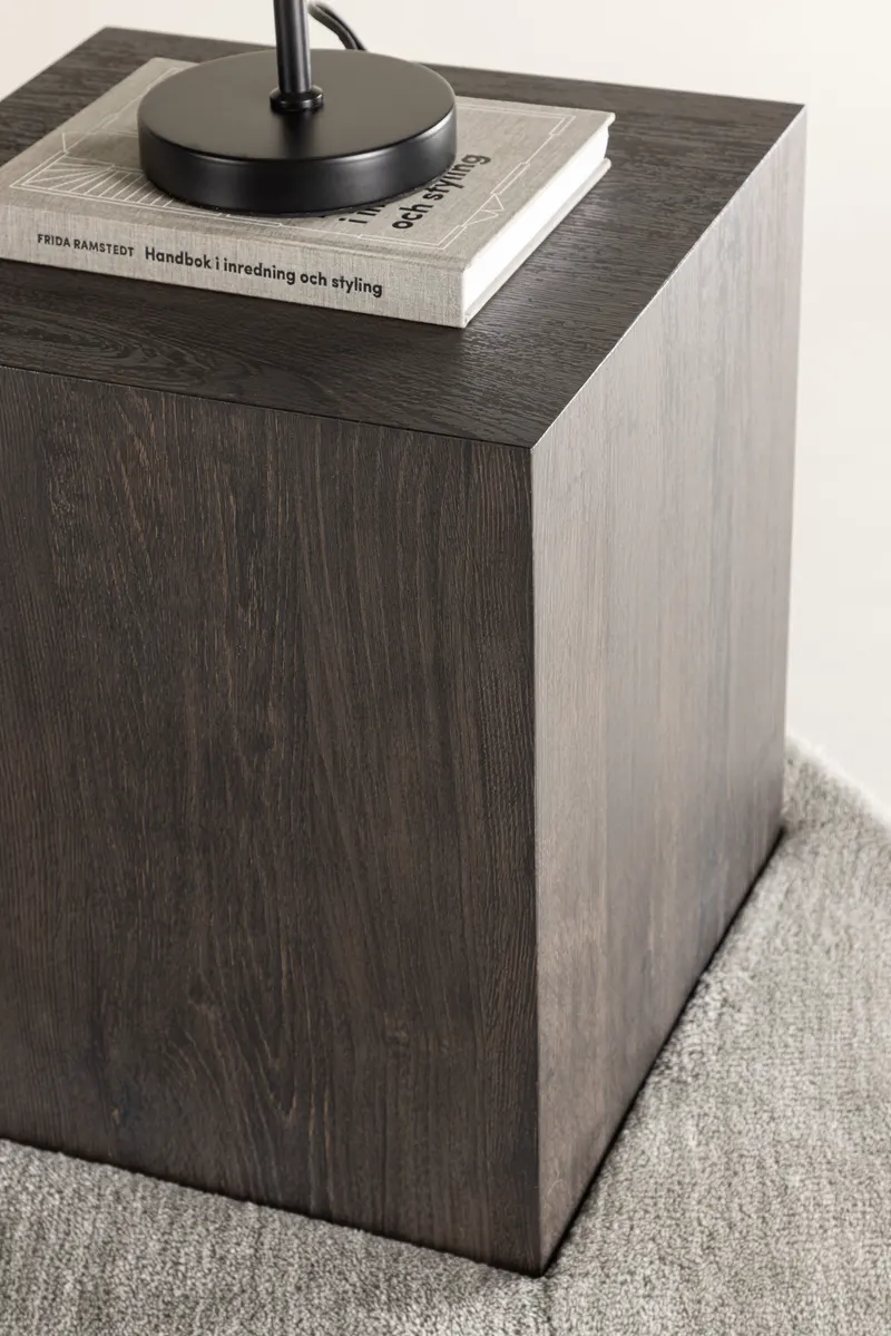 York eckiger Couchtisch in Blockform in 40 × 40 cm, Mokka, im Wohnraum, Ansicht 2