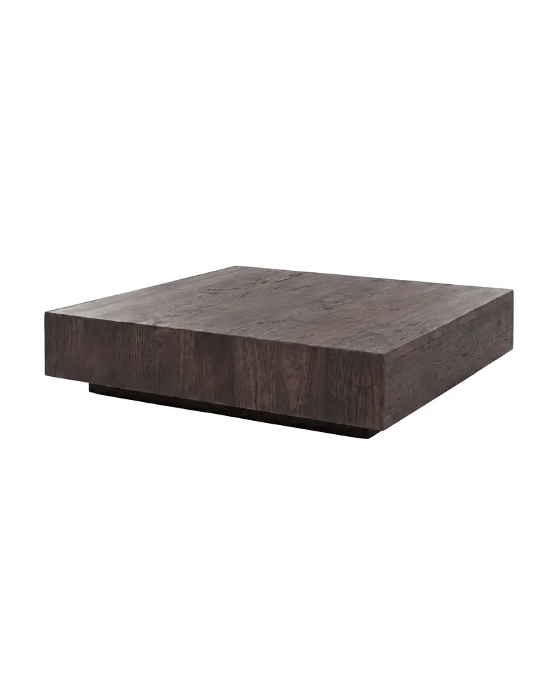 York eckiger Couchtisch in Blockform in 80 × 80 cm, Mokka, Ansicht 1