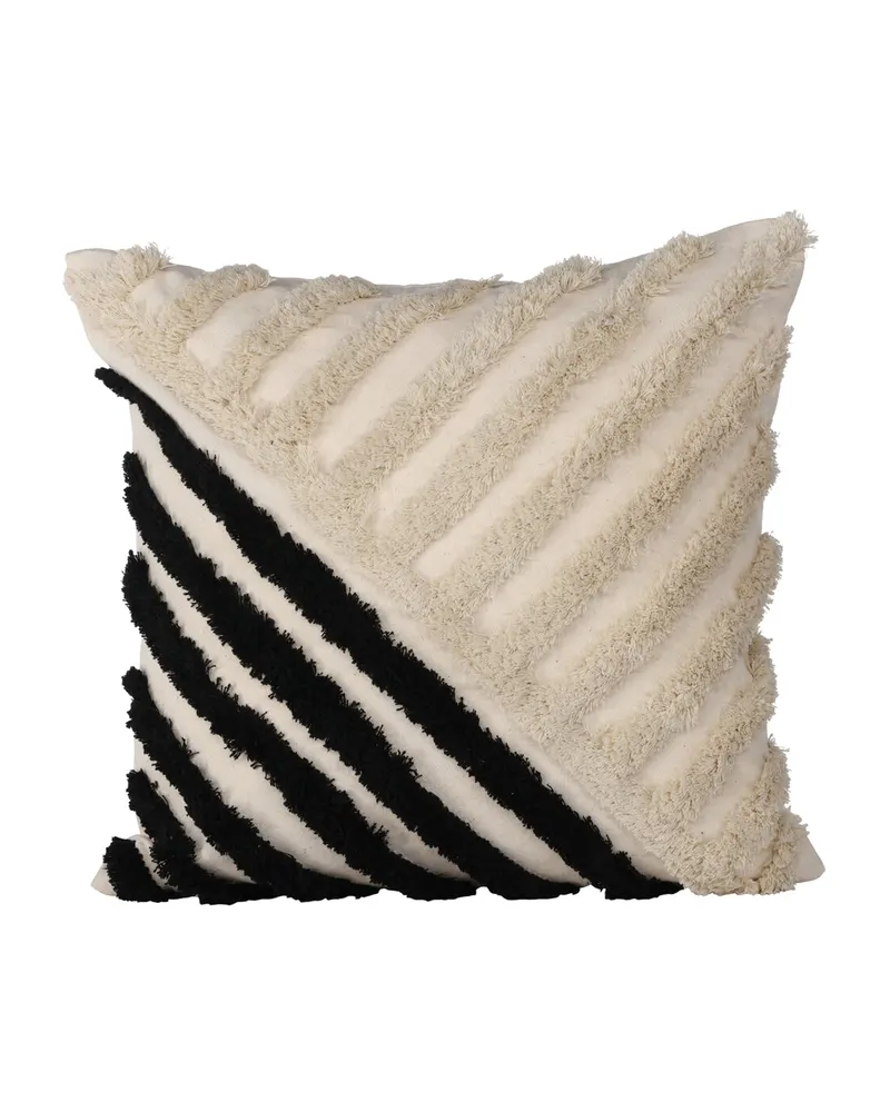 Zara Kissenbezug 45 × 45 cm mit getuftetem Linienmuster, Ansicht 1