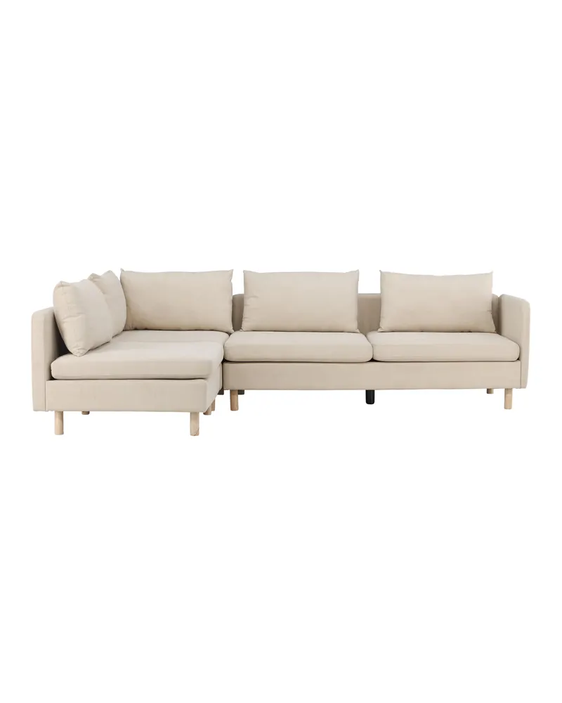 Zero Ecksofa in Beige, 295 × 195 cm, mit abnehmbarem Bezug, Beige, Natur