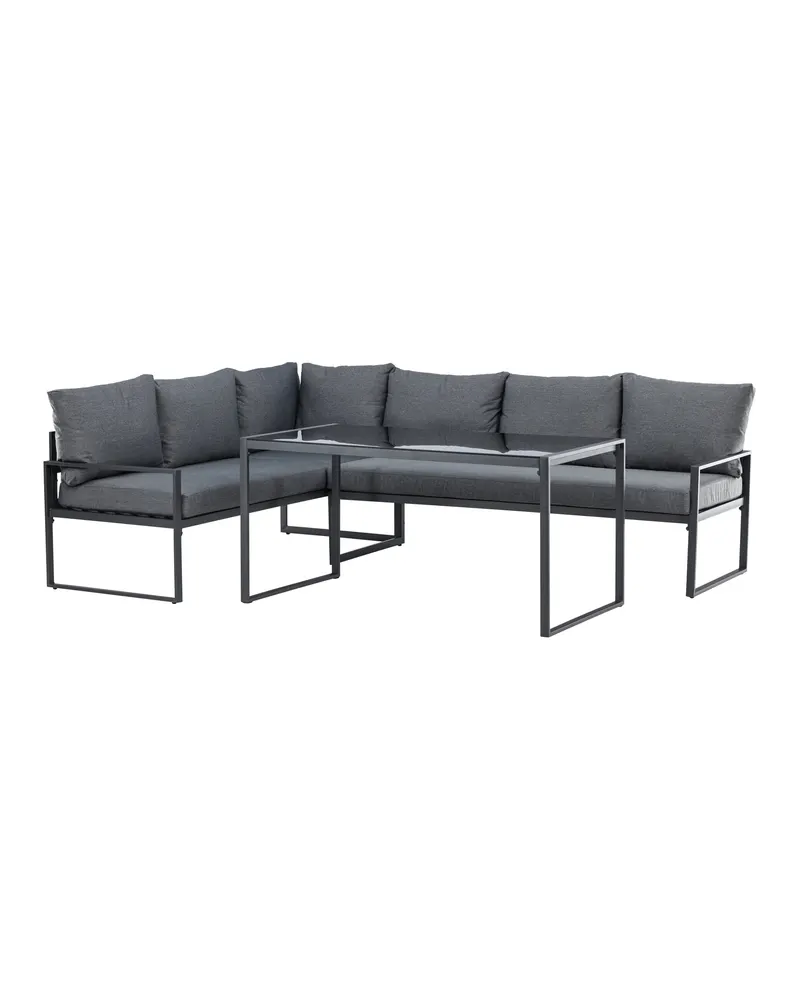 Zingaro Gartenlounge mit Ecksofa und Glastisch, Ansicht 1