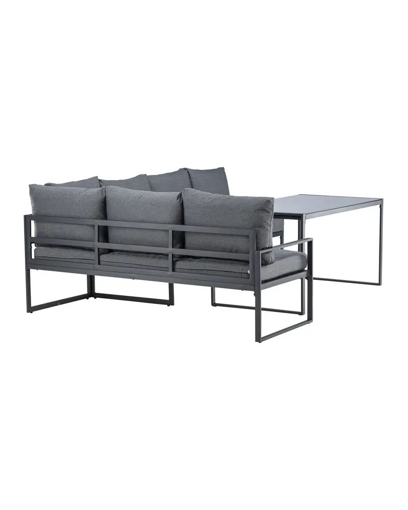 Zingaro Gartenlounge mit Ecksofa und Glastisch, Ansicht 12