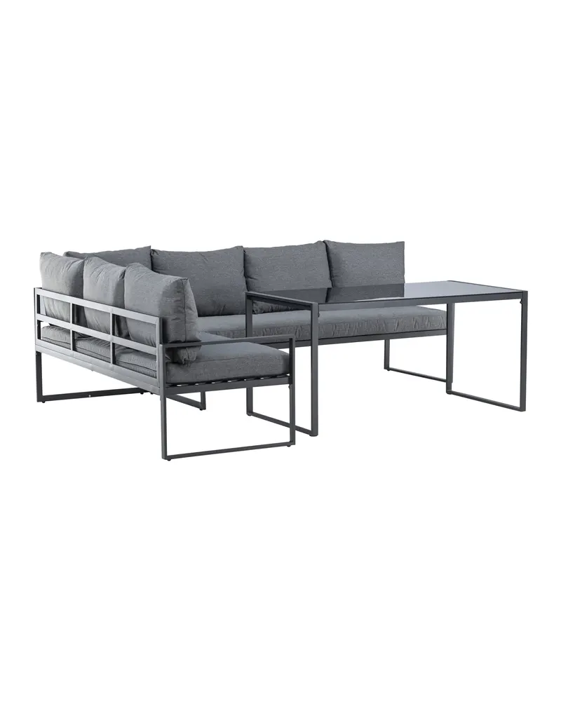 Zingaro Gartenlounge mit Ecksofa und Glastisch, Ansicht 3