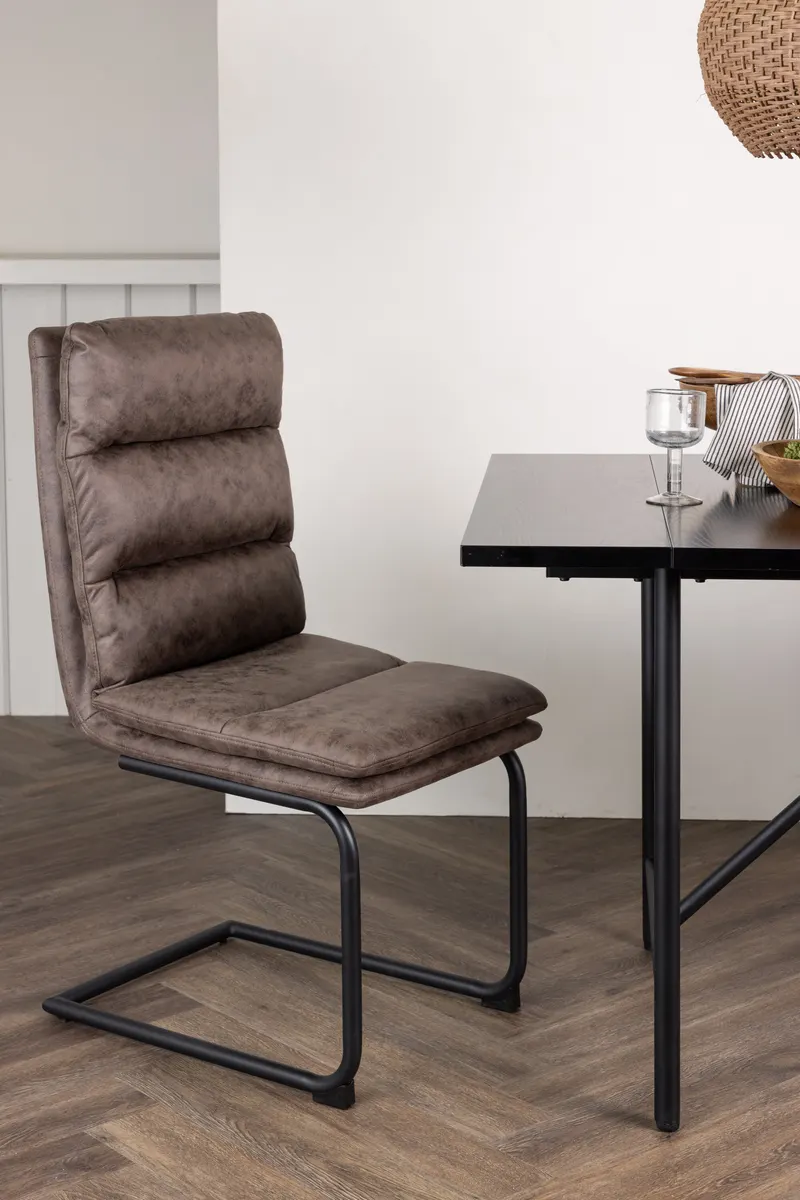 Zizo Esszimmerstuhl mit hoher Lehne und Mikrofaserbezug, im Wohnraum, Ansicht 1