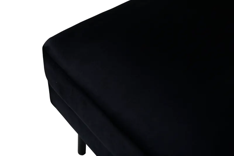 Zoom Hocker mit Stahlbeinen in Schwarz, Polyester-Samt, Ansicht 5