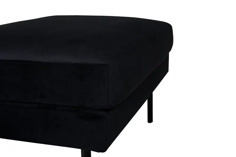 Zoom Hocker mit Stahlbeinen in Schwarz, Polyester-Samt, Ansicht 6