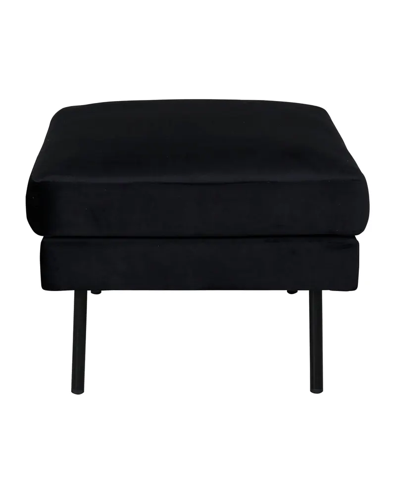 Zoom Hocker mit Stahlbeinen in Schwarz, Polyester-Samt, Ansicht 3