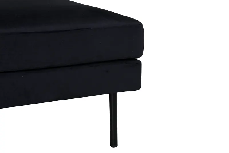Zoom Hocker mit Stahlbeinen in Schwarz, Polyester-Samt, Ansicht 4