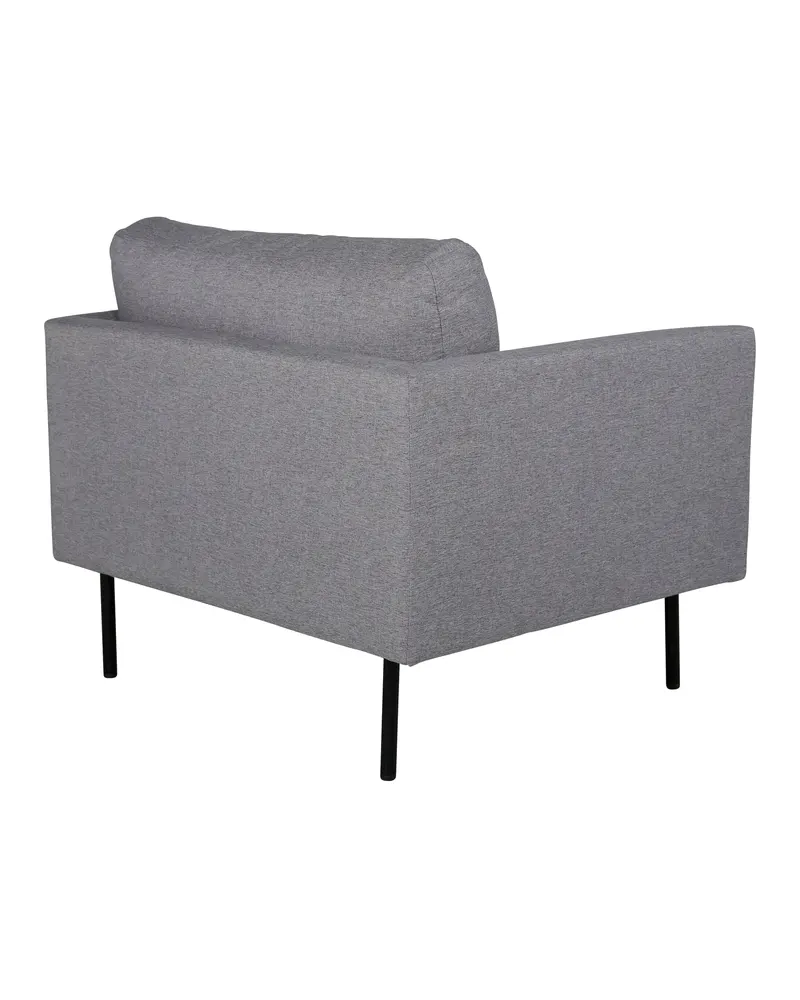 Zoom Sessel mit schwarzen Stahlbeinen in Grau, Gestell Schwarz, Polyester, Ansicht 4
