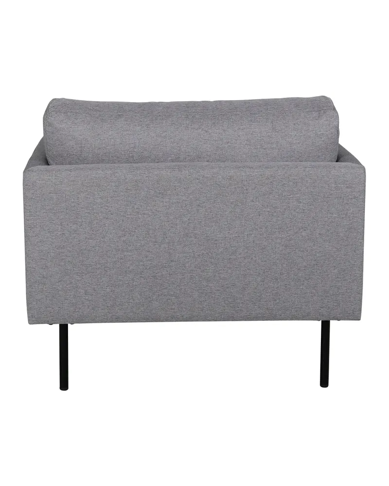 Zoom Sessel mit schwarzen Stahlbeinen in Grau, Gestell Schwarz, Polyester, Ansicht 5