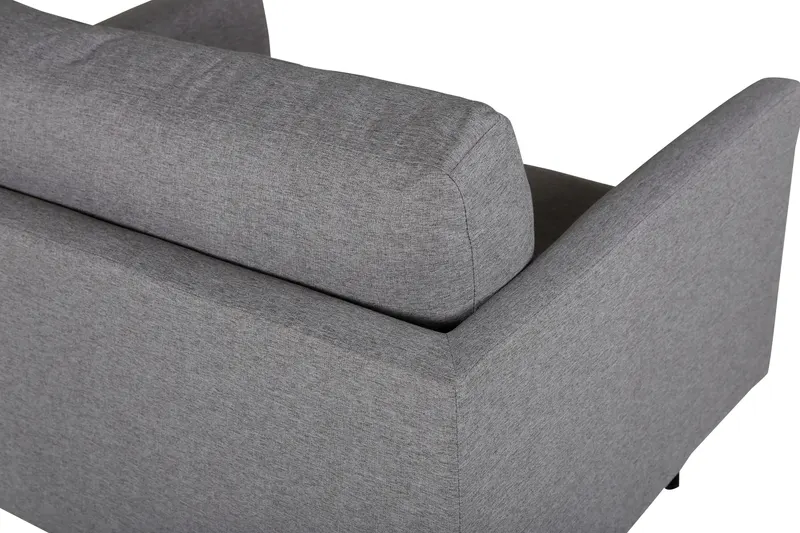 Zoom Sessel mit schwarzen Stahlbeinen in Grau, Gestell Schwarz, Polyester, Ansicht 6