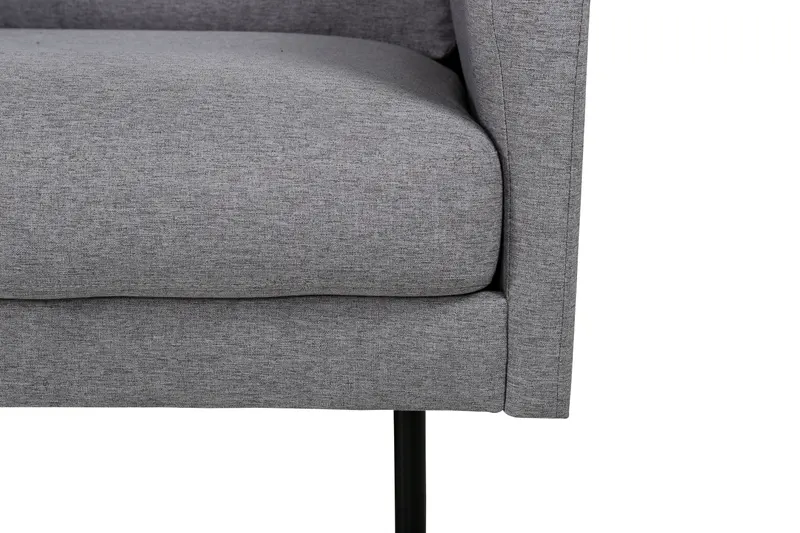 Zoom Sessel mit schwarzen Stahlbeinen in Grau, Gestell Schwarz, Polyester, Ansicht 8