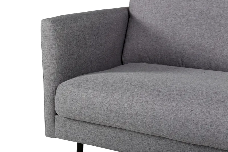 Zoom Sessel mit schwarzen Stahlbeinen in Grau, Gestell Schwarz, Polyester, Ansicht 9