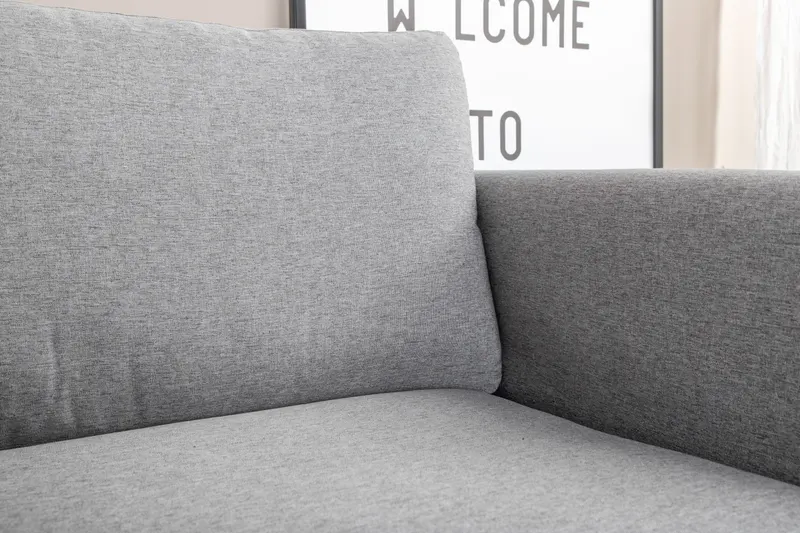 Zoom Sessel mit schwarzen Stahlbeinen in Grau, Gestell Schwarz, Polyester, im Wohnraum, Ansicht 6