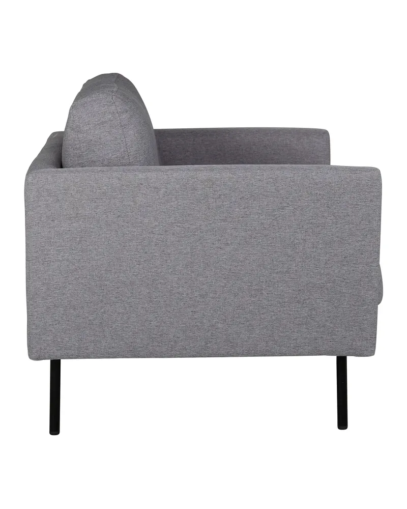 Zoom Sessel mit schwarzen Stahlbeinen in Grau, Gestell Schwarz, Polyester, Ansicht 3