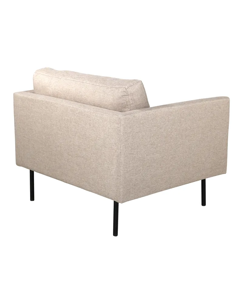 Zoom Sessel mit schwarzen Stahlbeinen in Beige, Gestell Schwarz, Polyester, Ansicht 4
