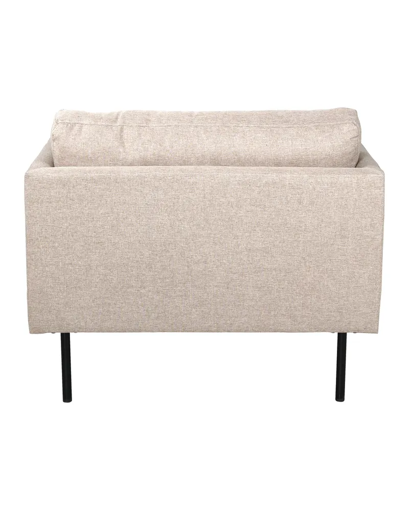 Zoom Sessel mit schwarzen Stahlbeinen in Beige, Gestell Schwarz, Polyester, Ansicht 5