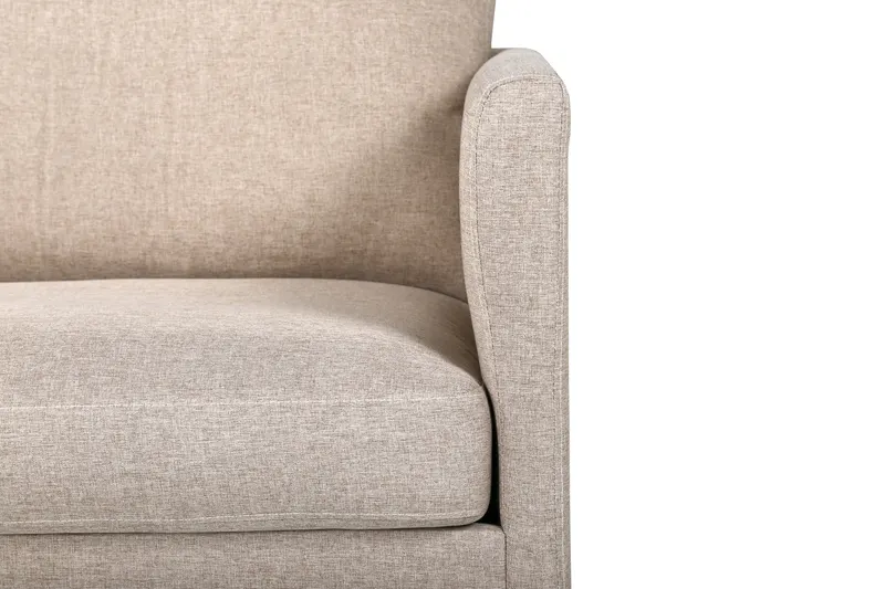 Zoom Sessel mit schwarzen Stahlbeinen in Beige, Gestell Schwarz, Polyester, Ansicht 8