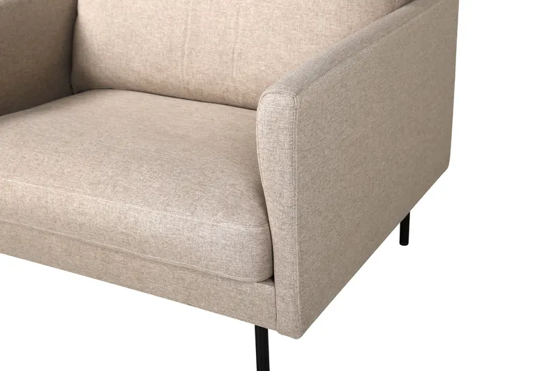 Zoom Sessel mit schwarzen Stahlbeinen in Beige, Gestell Schwarz, Polyester, Ansicht 9