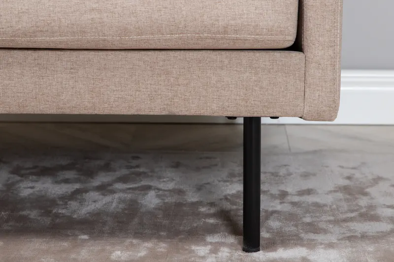 Zoom Sessel mit schwarzen Stahlbeinen in Beige, Gestell Schwarz, Polyester, im Wohnraum, Ansicht 5