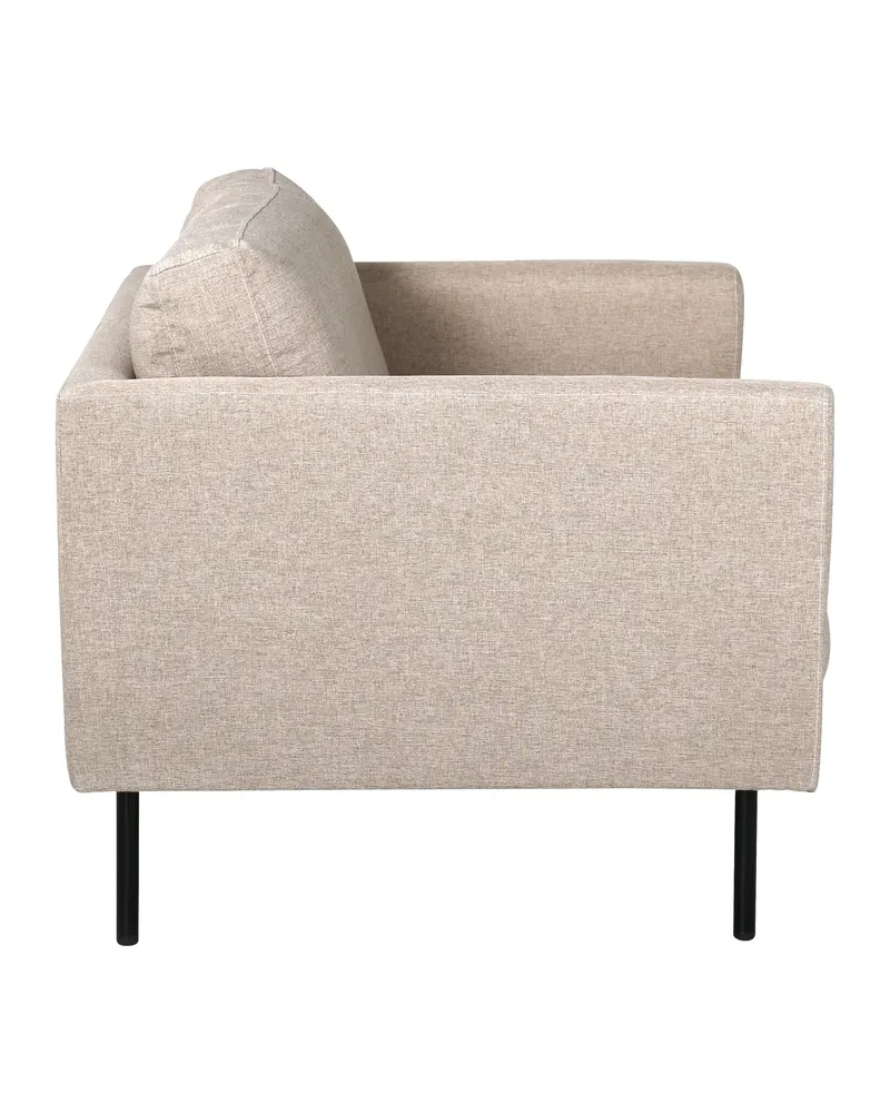 Zoom Sessel mit schwarzen Stahlbeinen in Beige, Gestell Schwarz, Polyester, Ansicht 3