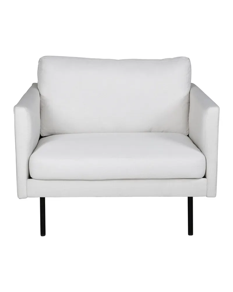 Zoom Sessel mit schwarzen Stahlbeinen in Hellbeige, Gestell Schwarz, Polyester, Ansicht 1