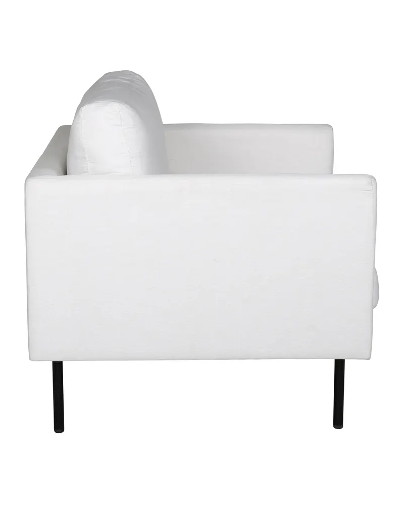Zoom Sessel mit schwarzen Stahlbeinen in Hellbeige, Gestell Schwarz, Polyester, Ansicht 3
