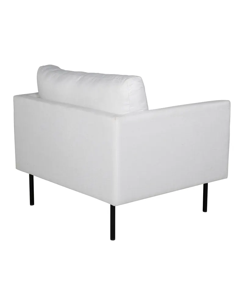 Zoom Sessel mit schwarzen Stahlbeinen in Hellbeige, Gestell Schwarz, Polyester, Ansicht 4