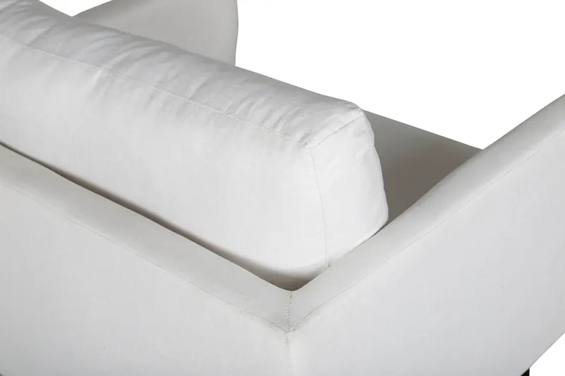Zoom Sessel mit schwarzen Stahlbeinen in Hellbeige, Gestell Schwarz, Polyester, Ansicht 5