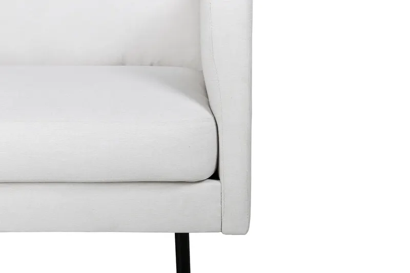 Zoom Sessel mit schwarzen Stahlbeinen in Hellbeige, Gestell Schwarz, Polyester, Ansicht 7