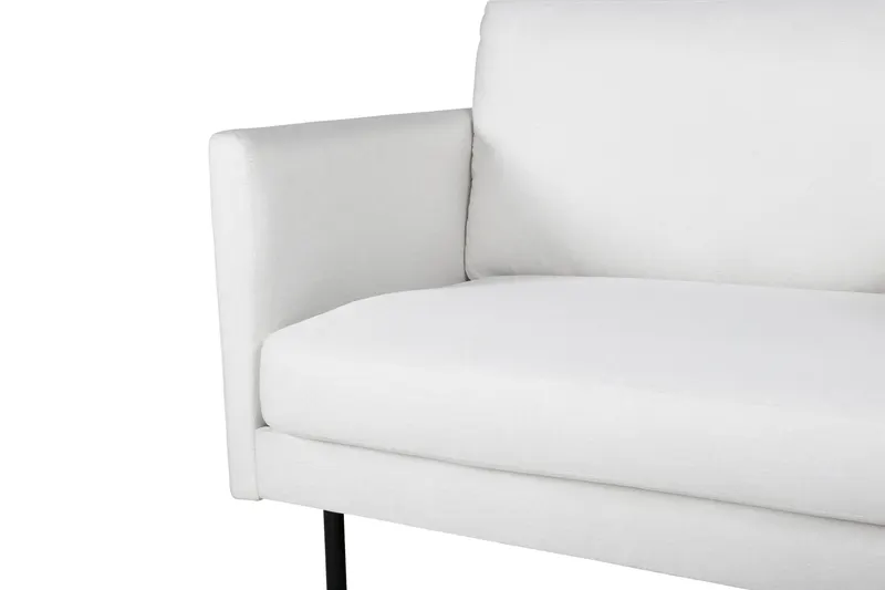 Zoom Sessel mit schwarzen Stahlbeinen in Hellbeige, Gestell Schwarz, Polyester, Ansicht 8