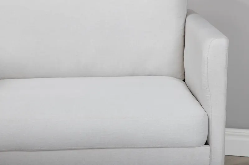 Zoom Sessel mit schwarzen Stahlbeinen in Hellbeige, Gestell Schwarz, Polyester, im Wohnraum, Ansicht 5