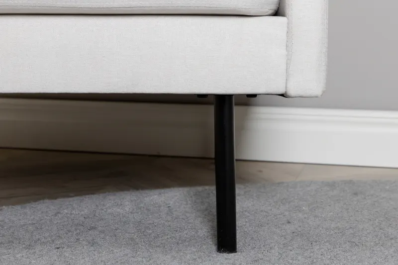 Zoom Sessel mit schwarzen Stahlbeinen in Hellbeige, Gestell Schwarz, Polyester, im Wohnraum, Ansicht 6