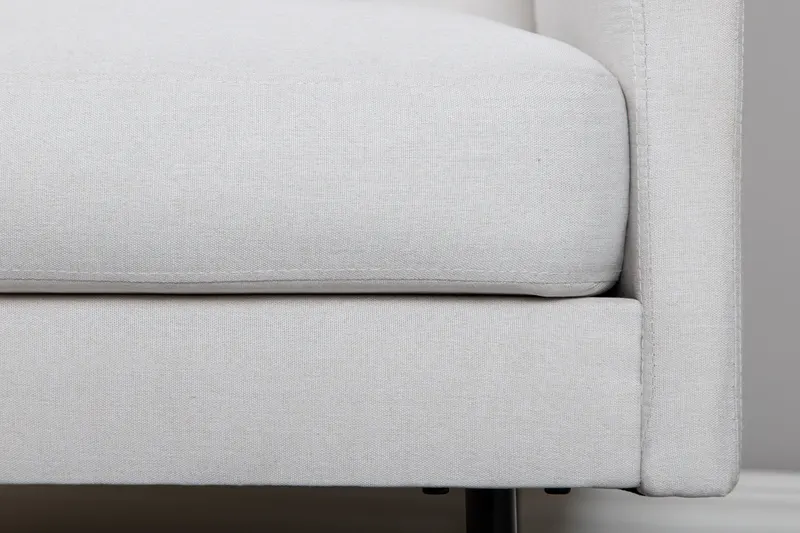 Zoom Sessel mit schwarzen Stahlbeinen in Hellbeige, Gestell Schwarz, Polyester, im Wohnraum, Ansicht 7