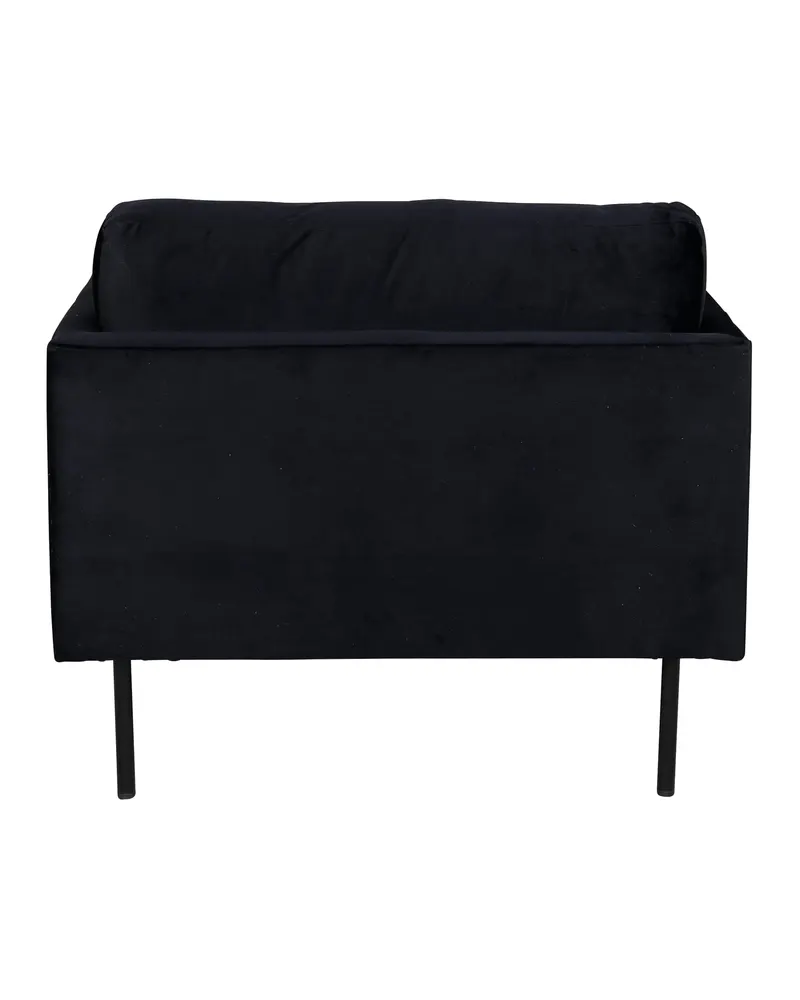 Zoom Sessel mit schwarzen Stahlbeinen in Schwarz, Polyester-Samt, Ansicht 5