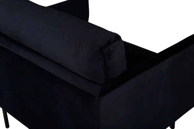 Zoom Sessel mit schwarzen Stahlbeinen in Schwarz, Polyester-Samt, Ansicht 8