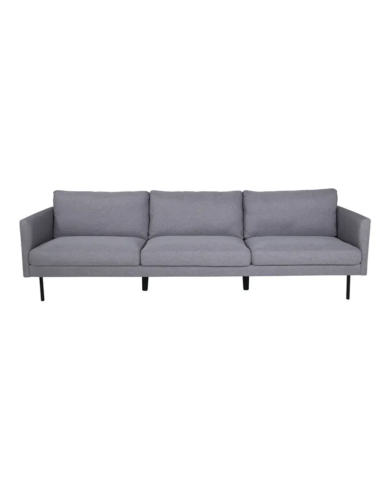 Zoom 3-Sitzer-Sofa auf schmalen Stahlbeinen in Grau, Gestell Schwarz, Polyester, Ansicht 1
