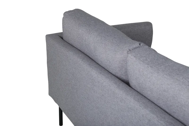 Zoom 3-Sitzer-Sofa auf schmalen Stahlbeinen in Grau, Gestell Schwarz, Polyester, Ansicht 6