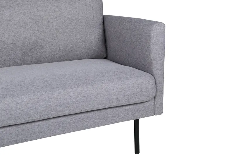 Zoom 3-Sitzer-Sofa auf schmalen Stahlbeinen in Grau, Gestell Schwarz, Polyester, Ansicht 8