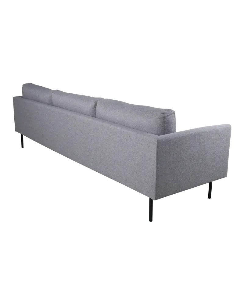Zoom 3-Sitzer-Sofa auf schmalen Stahlbeinen in Grau, Gestell Schwarz, Polyester, Ansicht 4
