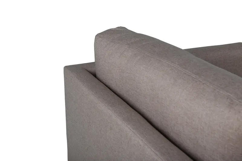 Zoom 3-Sitzer-Sofa auf schmalen Stahlbeinen in Braun, Gestell Schwarz, Polyester, Ansicht 6