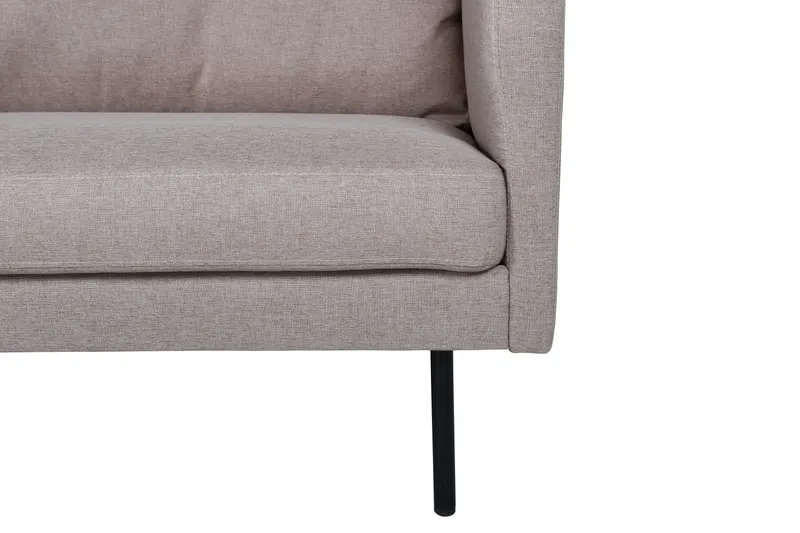 Zoom 3-Sitzer-Sofa auf schmalen Stahlbeinen in Braun, Gestell Schwarz, Polyester, Ansicht 7