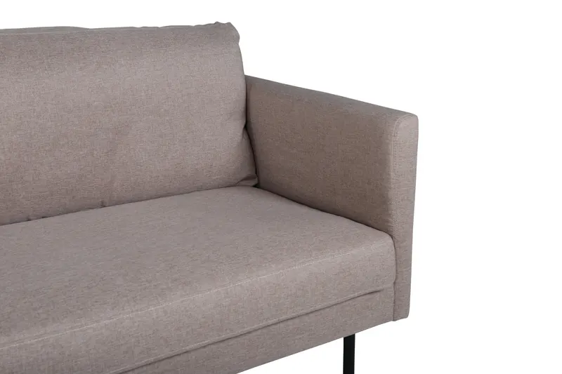 Zoom 3-Sitzer-Sofa auf schmalen Stahlbeinen in Braun, Gestell Schwarz, Polyester, Ansicht 8